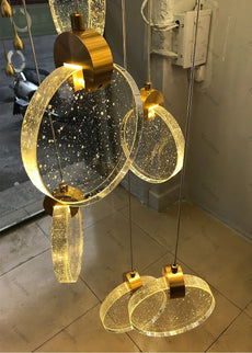 Staircase Crystal Disc Chandelier