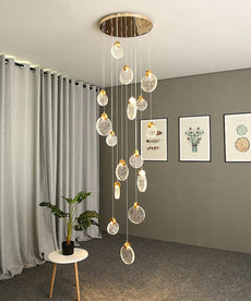 Staircase Crystal Disc Chandelier
