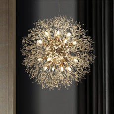 Starburst Crystal Chandelier - Round