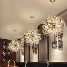 Starburst Crystal Chandelier - Round