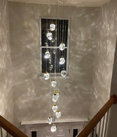 Modern Diamond Cut Crystal Chandelier - Gold