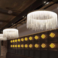 String Light Chandelier - Round
