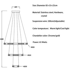Crystal Rings Chandelier and Pendants