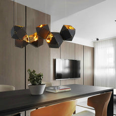 Black and Gold Cubes Chandelier
