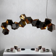 Black and Gold Cubes Chandelier