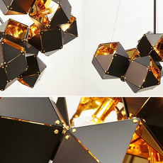 Black and Gold Cubes Chandelier