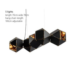 Black and Gold Cubes Chandelier