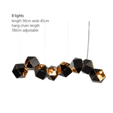 Black and Gold Cubes Chandelier