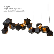 Black and Gold Cubes Chandelier