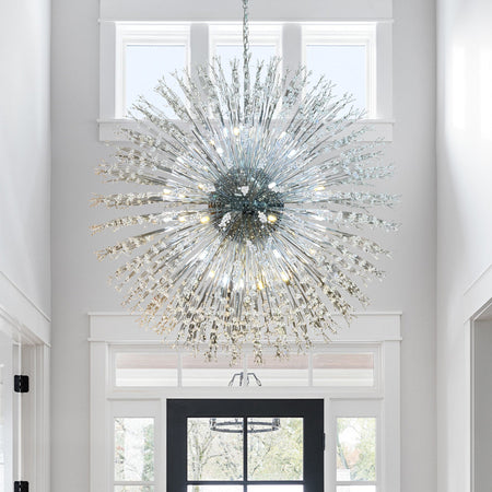Starburst Crystal Chandelier - Round