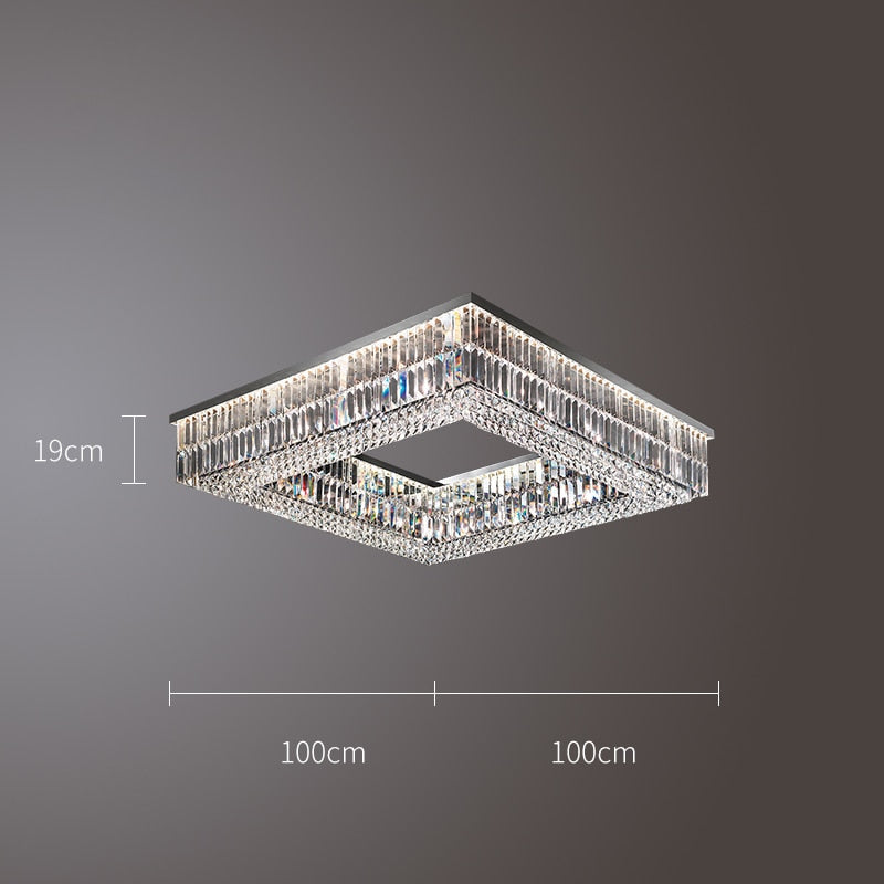 Modern Crystal Flush Mount in Chrome or Gold