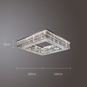 Modern Crystal Flush Mount in Chrome or Gold