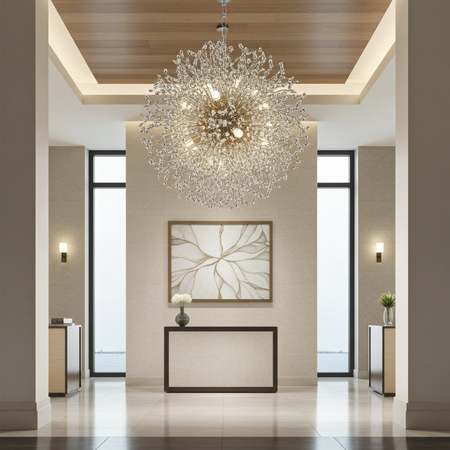 Starburst Crystal Chandelier - Round