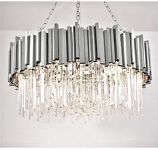 Chrome and Crystal Chandelier