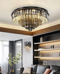 Fire and Ice Crystal Flush Mount Chandelier