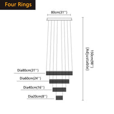 Neo-Baroque Crystal Rings Chandelier
