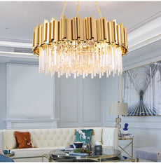 Gold and Crystal Chandelier
