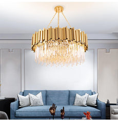 Gold and Crystal Chandelier