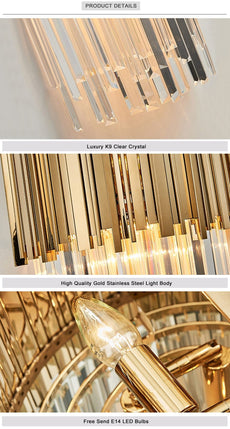 Gold and Crystal Wall Light