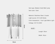 Chrome and Crystal Wall Light