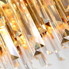 Gold or Chrome and Crystal Arrows Chandelier - Round
