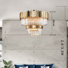 Gold or Chrome and Crystal Semi Flush Mount