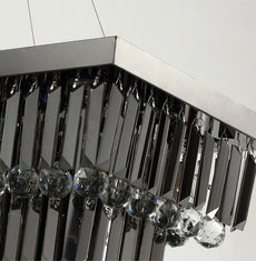 Lámpara de araña de cristal de grafito - Rectangular