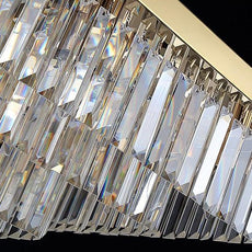 Lámpara de techo cuadrada de oro y cristal empotrada