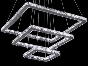 Triple Square Crystal Chandelier