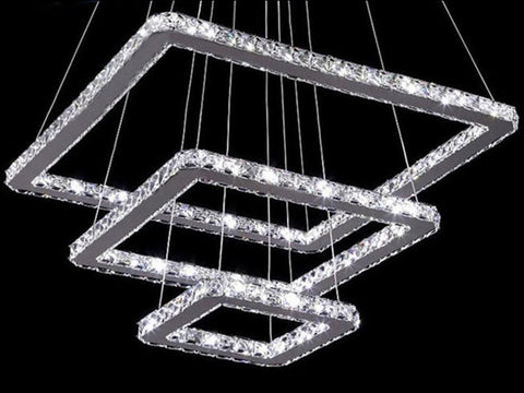 Triple Square Crystal Chandelier