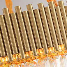 Gold Tubes and Crystal Chandelier