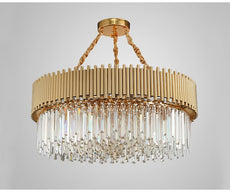 Gold Tubes and Crystal Chandelier