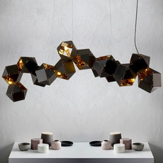 Black and Gold Cubes Chandelier
